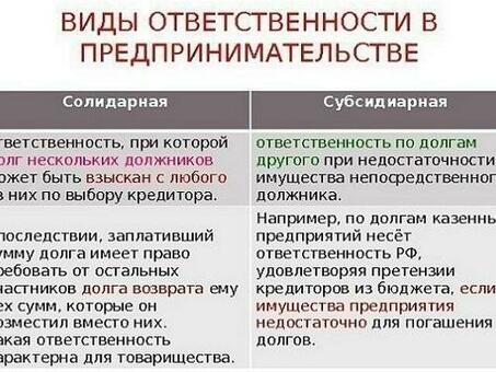 Субсидиарная ответственность в гражданском праве: понятие и примеры