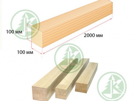 Цена за штуку деревянной балки 100х100х2000