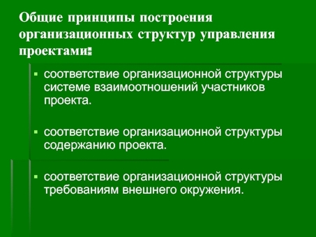 33. Основные принципы построения организационных структур управления проектами, принципы построения организационных структур управления проектами.