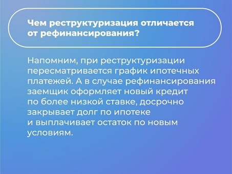 Реструктуризация ипотечного кредита