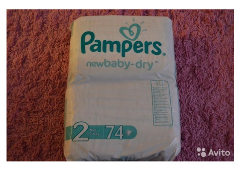 Pampers New Baby Dry 2 (3-6 кг) 74 штуки