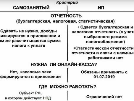 Разница между самозанятостью и ИП в 2022 году