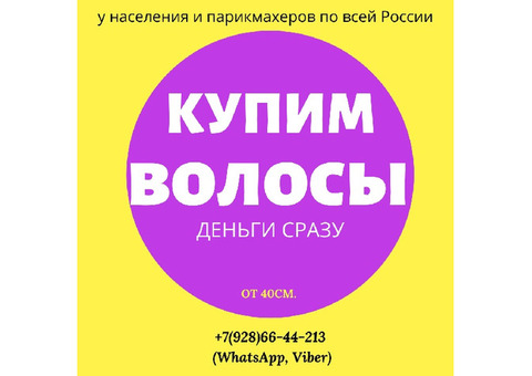 Покупаем волосы у населения и парикмахеров от 40см.