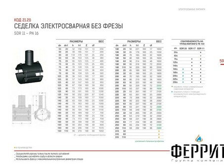 Купить электросварную седелку без фрезы 11090 по выгодной цене в каталоге