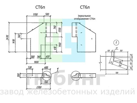 Стенка откосная СТ-6 левая серия 3.501.1-144.1 ШИФР 2175: купить по низкой цене у производителя