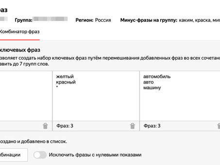 Яндекс.Директ Ключевые слова: повышение эффективности рекламной кампании