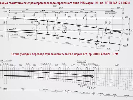 Стрелочный перевод типа Р65 марки 1/9. Проект ЛПТП 665121.102 - купить в интернет-магазине