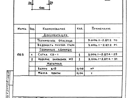 Опорная подушка ОП7 (серия 3.006.1-2.87) - купить в интернет-магазине