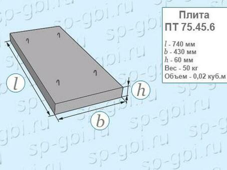 Плита перекрытия ПТ 75.45.6-3 - купить в Москве по выгодной цене | Магазин "Название"