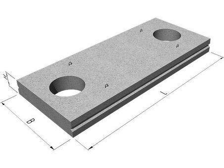 Плита перекрытия каналов и камер ВП-46-18 с двумя отверстиями 700 мм - купить по выгодной цене | Название компании