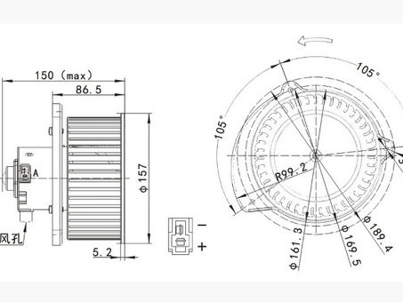 Мотор отопителя для Hitachi ZAX200-3 ZAX240-3 ZAX330-3