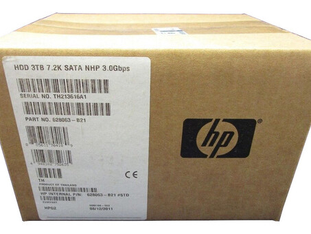 628181-001 Жесткий диск HP 3 ТБ, 7,2 тыс. SATA, 3,5 дюйма, без возможности горячей замены