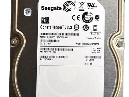 ST4000NM0033 Жесткий диск Seagate 4 ТБ 3,5 дюйма SATA 6G, 7200 об/мин