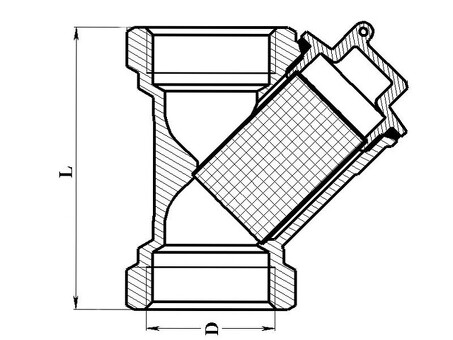 Фильтр сетчатый латунный DN 50 PN 16 муфта-муфта ЦВЕТЛИТ