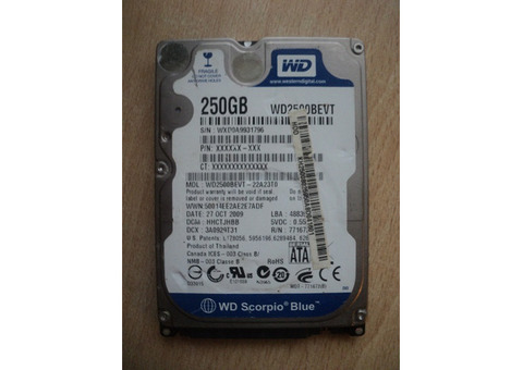 Продам HDD WD Scorpio Blue WD2500bevt 250 Gb