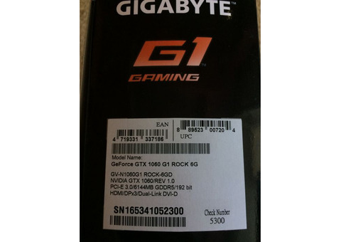 GigaByte GeForce GTX 1060 G1 rock- 6G