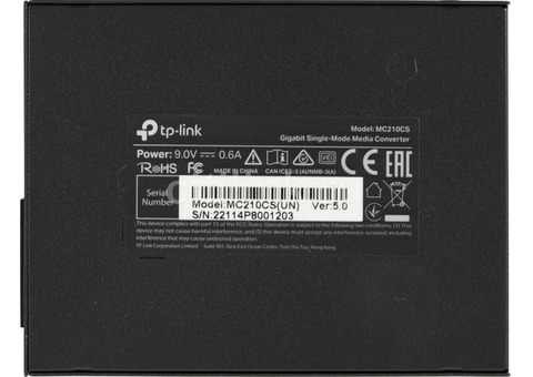 Характеристики медиаконвертер TP-Link MC210CS 1000Mbit RJ45 1000Mbit SC