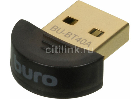 Характеристики адаптер USB Buro BU-BT40A Bluetooth 4.0+EDR class 1.5 20м черный